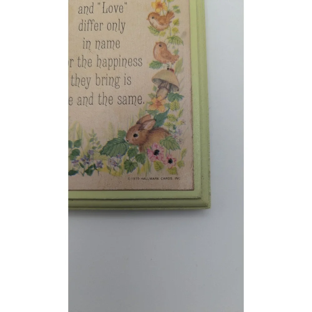 Vintage 1979 Hallmark Wood Plaque Grandmother Love‎ Forest Animals Made in USA